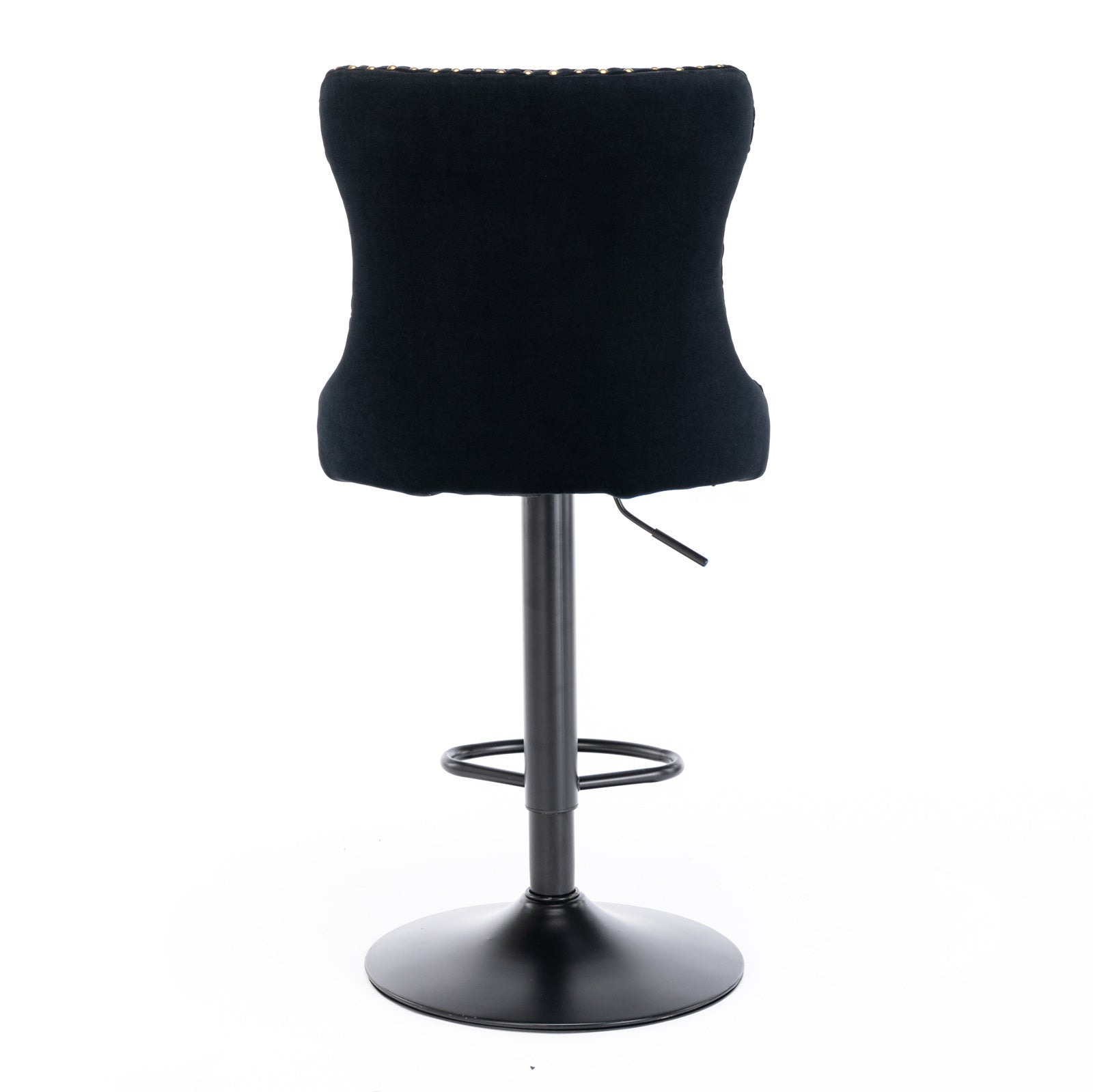 A&A Furniture,Swivel Velvet Barstools Adjusatble Seat Height from 25-33 Inch,17.7 inch base, Modern Upholstered Bar Stools with Backs Comfortable Tufted for Home Pub and Kitchen Island,Black,Set of 2 - Grand Goldman Shop