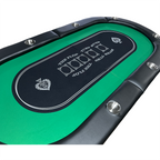 INO Design 71 inches Foldable Poker Table Portable for Casion Texas Hold'em Games with Green Felt - Grand Goldman