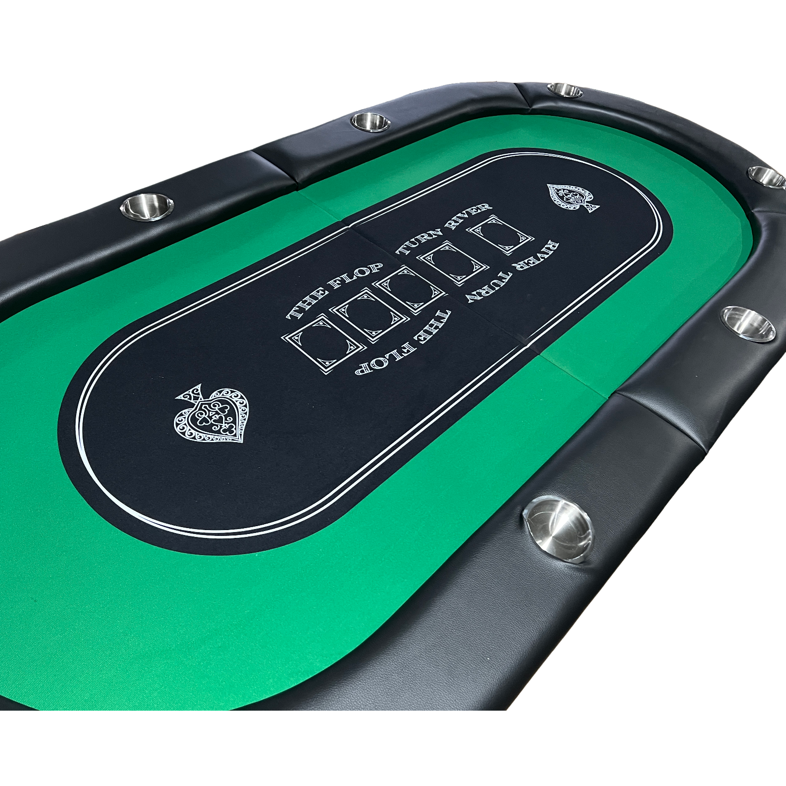 INO Design 71 inches Foldable Poker Table Portable for Casion Texas Hold'em Games with Green Felt - Grand Goldman