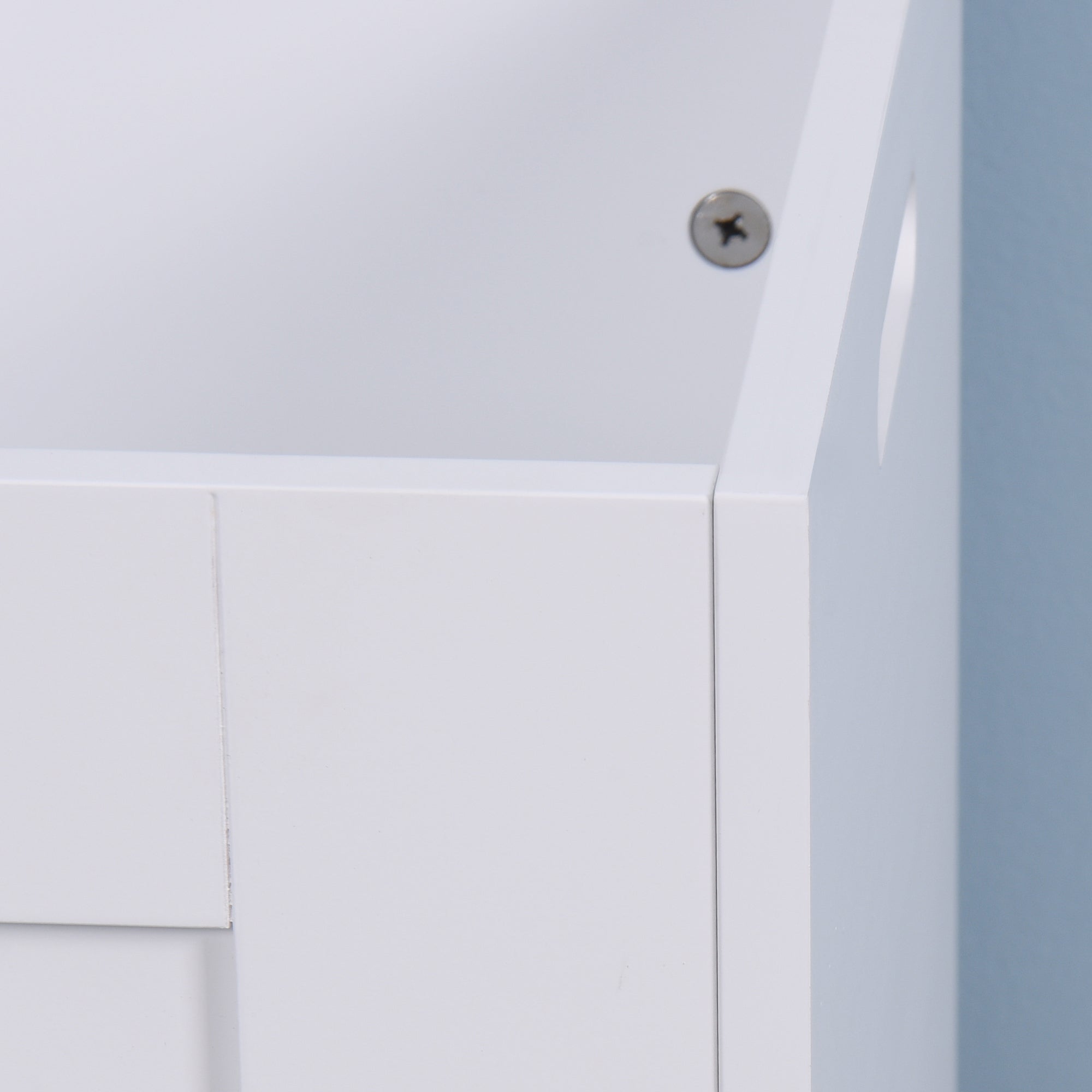 White Lift Top Entryway Storage Cabinet with 2 Safety Hinge, Wooden Toy Box - Grand Goldman Shop