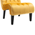 COOLMORE Modern Velvet Armless Accent Living Room Chair / Leisure Chair,Upholstered Fabric Button Comfortable Chair with Wooden Legs for Bedroom, Living Room, Office (Mustard Velvet) - Grand Goldman Shop