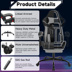 Gaming chair, Computer chair Ergonomic chair with footrest Office chair Ergonomic computer chair with lumbar backrest Blackgr
