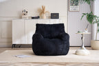 010-Soft Fluffy Corduroy Fabric Bean Bag Chair Filled With Memory Sponge,Black - Grand Goldman Shop
