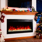 44 inch in wall recessed  electric fireplace with remote and multi color flame & emberbed, LED light heater - Grand Goldman Shop
