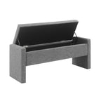 Modern Upholstered Bed End Bench with Storage in Dark Grey Linen, Large Foot Rest Stool for Living Room and Bedroom - Grand Goldman Shop