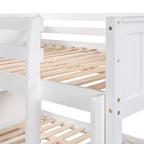 Brawnson Full over Full Bunk Bed with Twin Trundle, White - Grand Goldman Shop