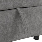 Modern L-shaped Convertible Sofa Bed with Storage, Cup Holders, USB Ports, Gray Chenille, 83.5' - Grand Goldman Shop