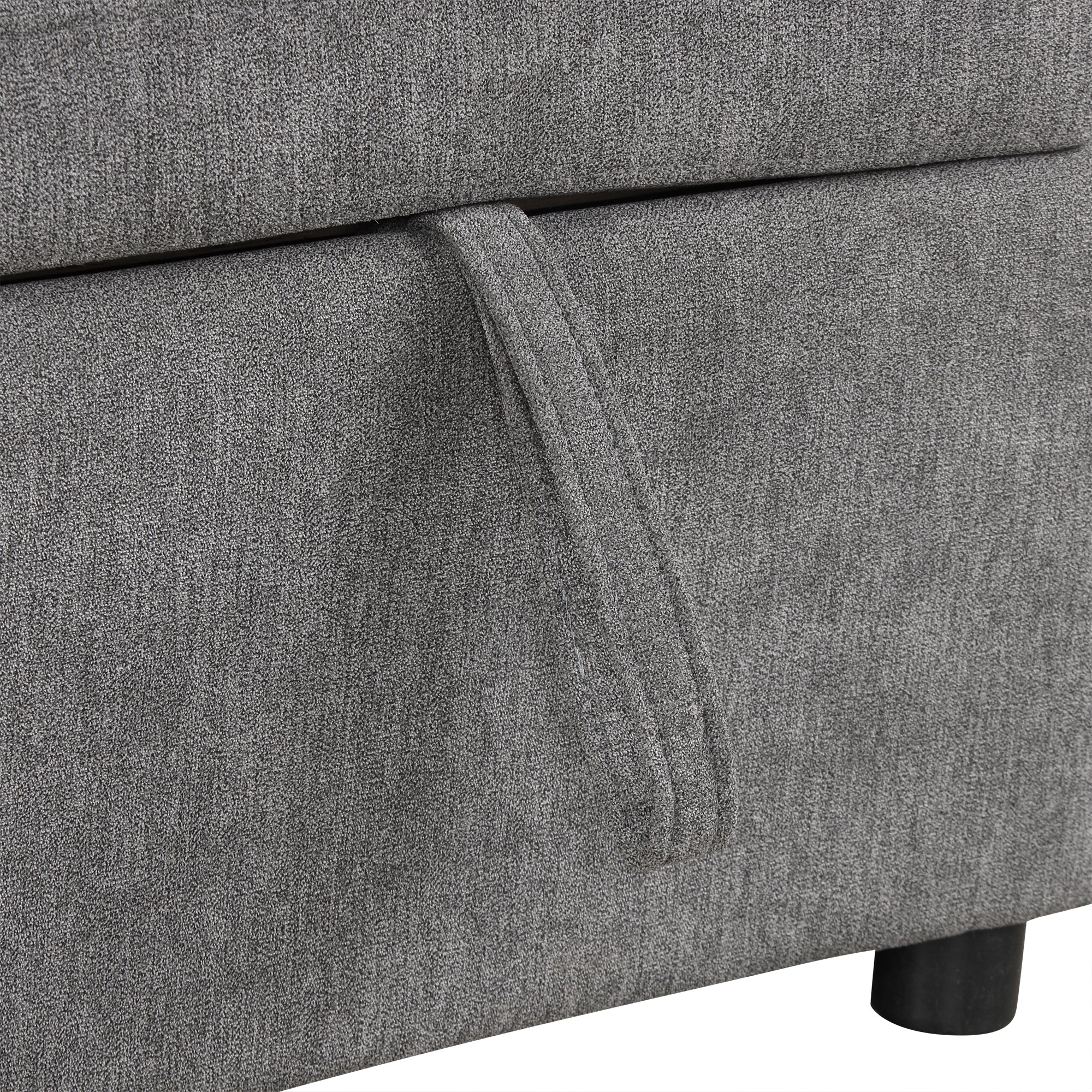 Modern L-shaped Convertible Sofa Bed with Storage, Cup Holders, USB Ports, Gray Chenille, 83.5' - Grand Goldman Shop
