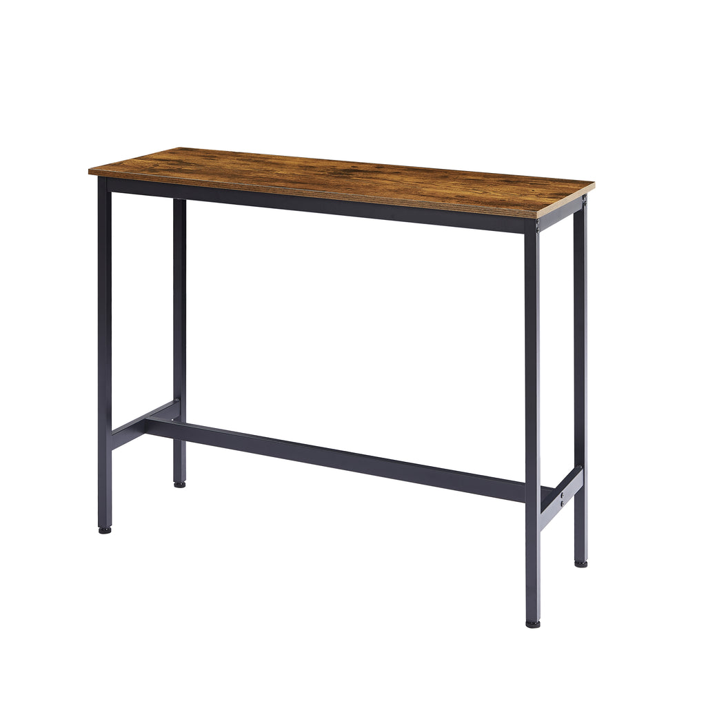 Bar Table Set with 2 Bar stools PU Soft seat with backrest, Rustic Brown, 43.31'' L x 15.75'' W x 35.43'' H. - Grand Goldman Shop
