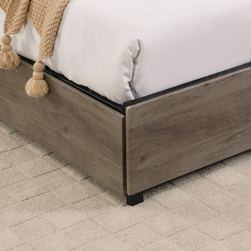 Full Bed Frame, Storage Headboard with Charging Station, Solid and Stable, Noise Free, No Box Spring Needed, Easy Assembly - Grand Goldman Shop