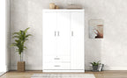 3-Door Wardrobe with 2 Drawers, White(OLD SKU:LP006001AAK) - Grand Goldman Shop