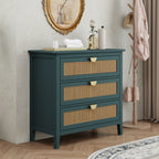 3 Drawer Cabinet, Natural rattan, American Furniture, Suitable for bedroom, living room, study - Grand Goldman Shop