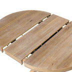 Modern Natural Wood Wash Dining Table Set for 4 with Round Table and Chairs, Solid Wood and MDF - Grand Goldman Shop