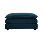 Chenille Fabric Ottomans Footrest to Combine with 2 Seater Sofa, 3 Seater Sofa and 4 Seater Sofa, Blue Chenille - Grand Goldman Shop