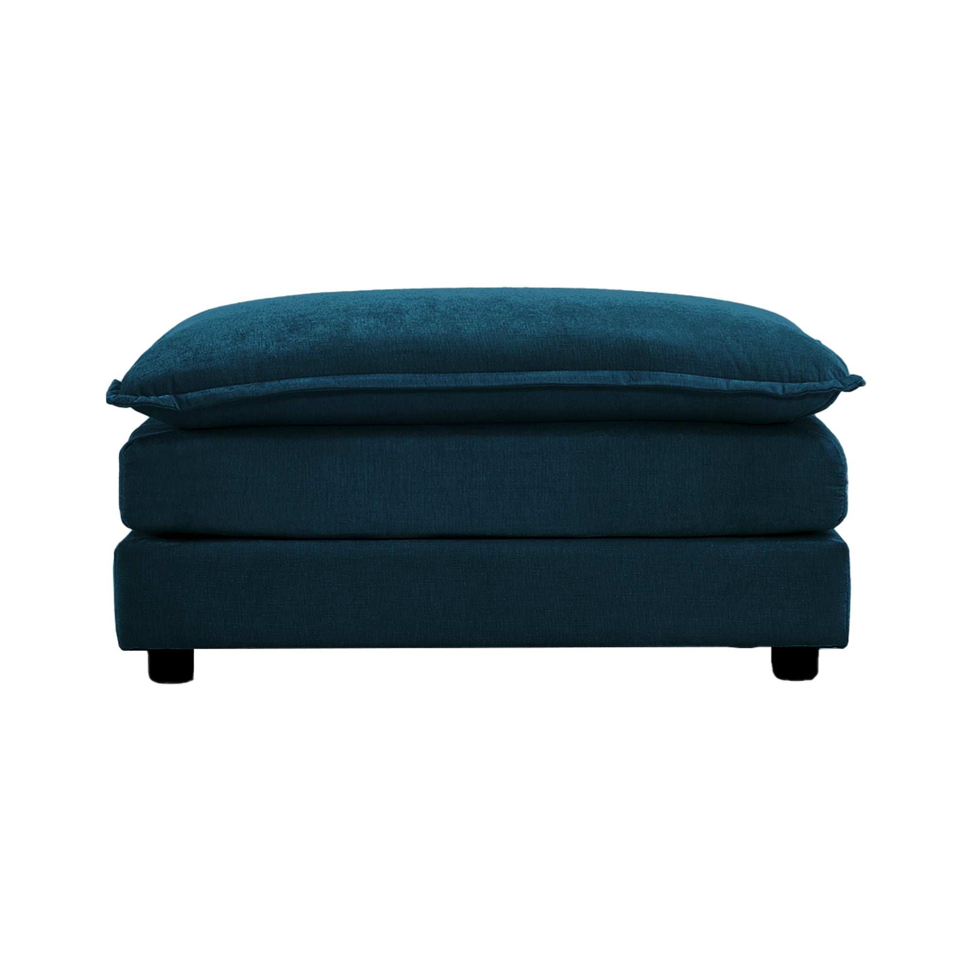 Chenille Fabric Ottomans Footrest to Combine with 2 Seater Sofa, 3 Seater Sofa and 4 Seater Sofa, Blue Chenille - Grand Goldman Shop