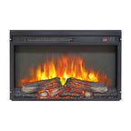 26 inch electric fireplace insert, ultra thin heater with log set & realistic flame, remote control with timer, overheating protection - Grand Goldman Shop