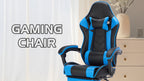 Gaming Chair with Footrest, Ergonomic Computer Chair with Headrest and Lumbar Support, Breathable Material Height Adjustable 