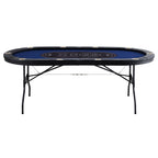 10 Player Foldable Poker Table, Blackjack Texas Holdem Poker Table with Padded Rails and Stainless Steel Cup Holders, Portabl