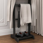 Accent Portable Garment Rack,Clothes Valet Stand with Storage Organizer,Black Finish - Grand Goldman Shop