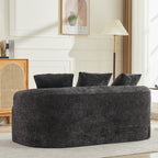 Curved Loveseat, Small Chenille Sofa with 3 Pillows, Deep Seat Couch for Apartment, Living Room, No Assembly Needed - Grand Goldman Shop