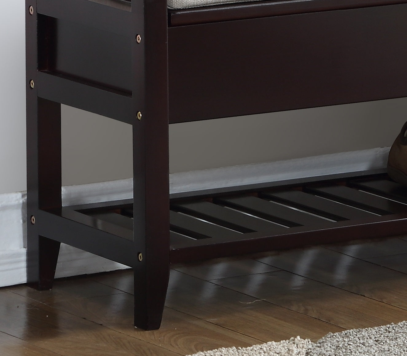 Vannes Espresso Storage Shoe Bench - Grand Goldman Shop