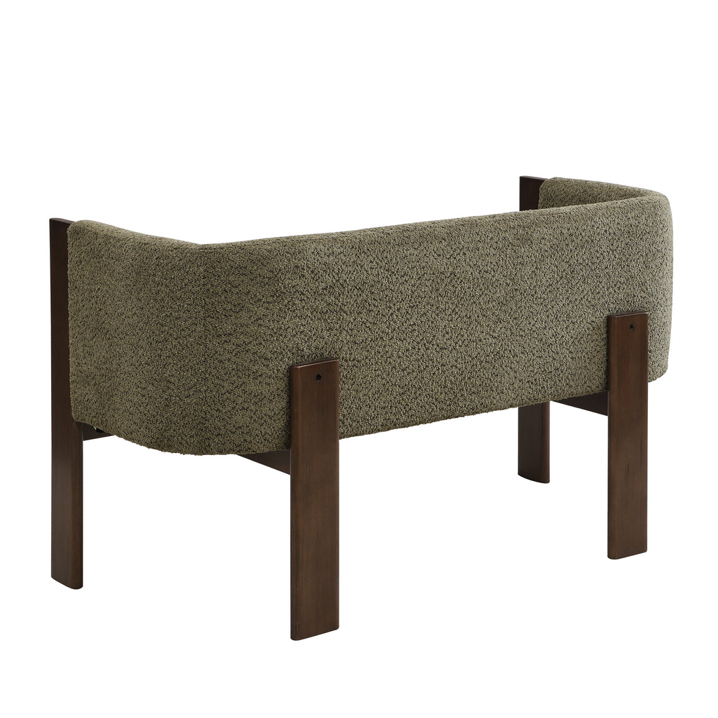 48.5' Upholstered Solid Loveseat (Walnut+Green) - Grand Goldman Shop