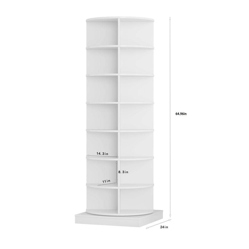 Modern 360 Rotating Shoe Cabinet 7 Layers Space Saver White Particle Board MDF - Grand Goldman Shop