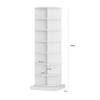 Modern 360 Rotating Shoe Cabinet 7 Layers Space Saver White Particle Board MDF - Grand Goldman Shop