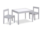 Gibson 3-Piece Dry Erase Kids Table & Two Chair Set, Gray - Grand Goldman