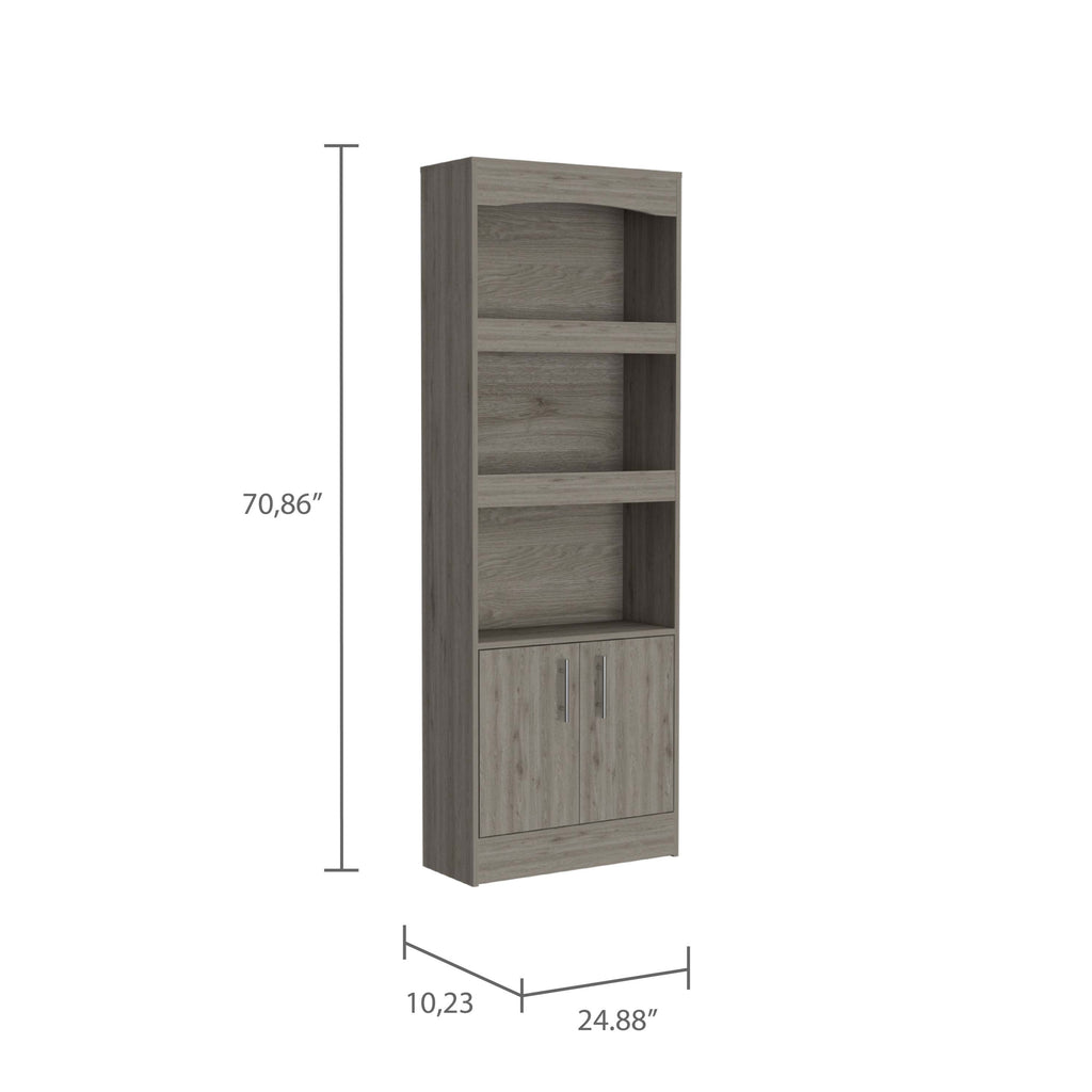 Durango Bookcase, Three Shelves, Double Door Cabinet | Premium Home Decor - Grand Goldman