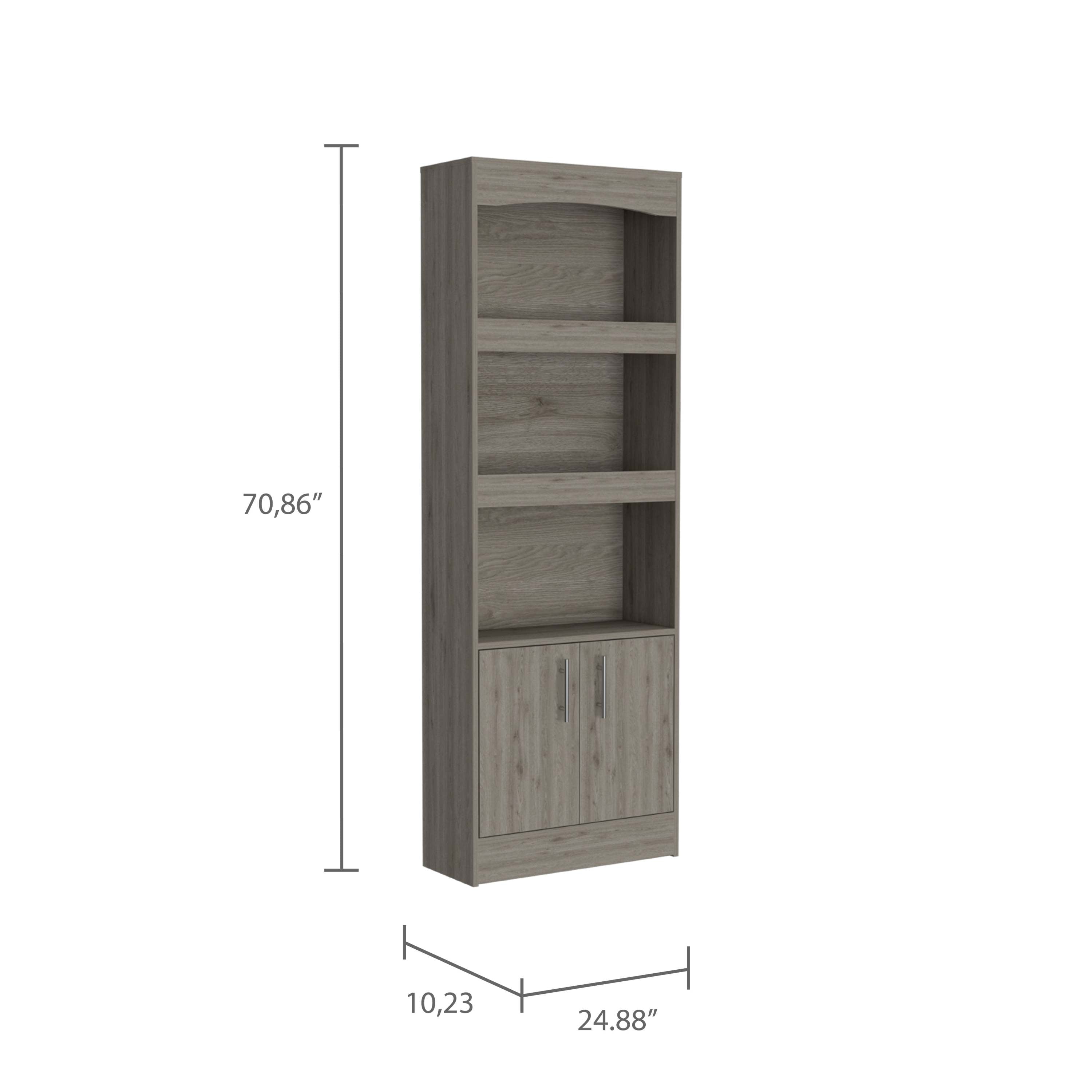 Durango Bookcase, Three Shelves, Double Door Cabinet | Premium Home Decor - Grand Goldman