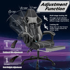 Gaming chair, Computer chair Ergonomic chair with footrest Office chair Ergonomic computer chair with lumbar backrest Blackgr