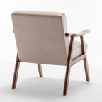 Mid-Century Modern Wingback Accent Chair with Solid Wood Frame and Extra-Thick Backrest – Lounge Chair for Living Room, Bedroom, or Reading Room - Grand Goldman Shop