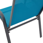4 Piece Patio Chairs, Outdoor Camping Chairs with Breathable Textilene Fabric, Set of 2 Garden Chairs with Armrest High Backr