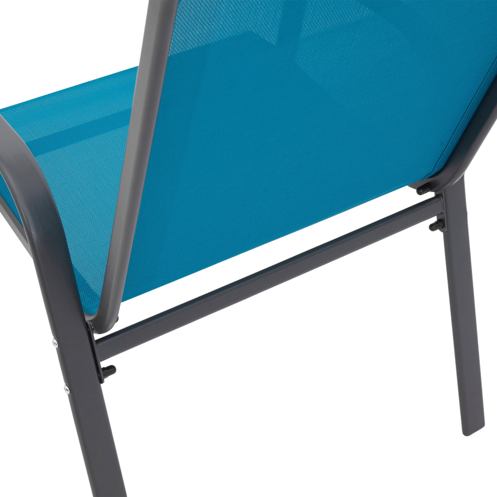 8 Piece Patio Chairs, Outdoor Camping Chairs with Breathable Textilene Fabric, Set of 2 Garden Chairs with Armrest High Backr
