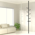 New style with trays Adjustable Laundry Pole Clothes Drying Rack Coat Hanger DIY Floor to Ceiling Tension Rod Storage Organizer for Indoor, Balcony - Black - Grand Goldman Shop