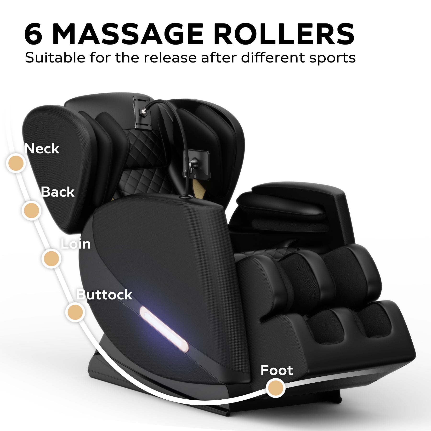2024 Massage Chair Recliner with Zero Gravity with Full Body Air Pressure - Grand Goldman Shop