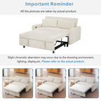Modern Convertible Pull-out Sofa Bed with USB Ports and Pillows, Beige Corduroy, 57.48 inches - Grand Goldman Shop