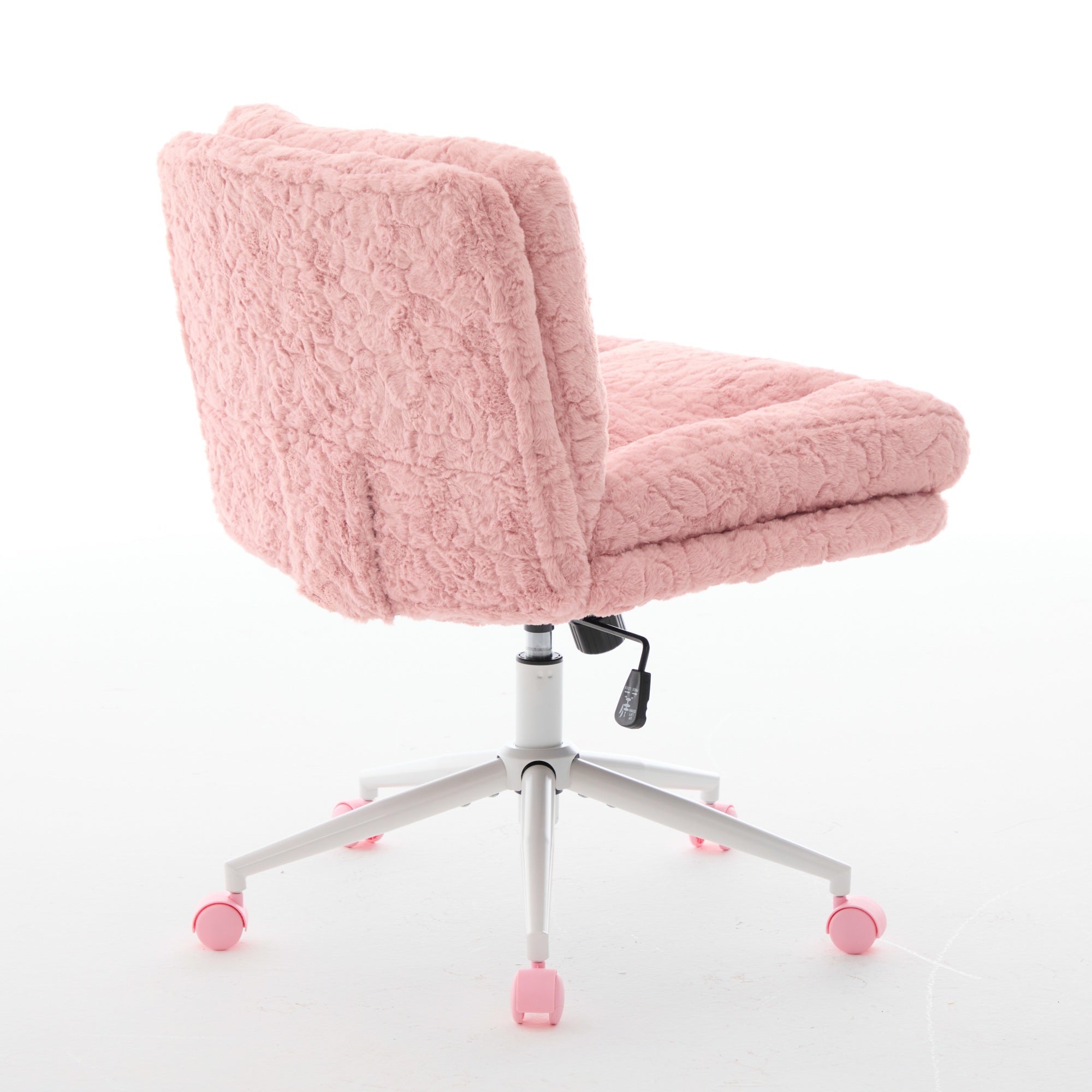 W26.4 inch Wider seat Office Chair,Artificial rabbit hair Home Office Chair with Metal Base,Adjustable Desk Chair Swivel Offi
