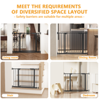 29.5-45.3' Wide Baby Gate with wall protector for Stairs, Dog Gate Indoor for Doorways, No Drilling Pressure Mounted Pet Gate