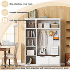 3-in-1 Hall Tree with Overhead Storage Cabinet, 3 Adjustable Side Shelves, 4 Heavy-Duty Hooks, 2 Spacious Drawers, Grooved Back Panel Design, Contrasting Seat Bench, Multifunctional Entryway Organizer - Grand Goldman Shop