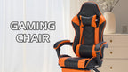 Gaming Chair with Footrest, Ergonomic Computer Chair with Headrest and Lumbar Support, Breathable Material Height Adjustable 