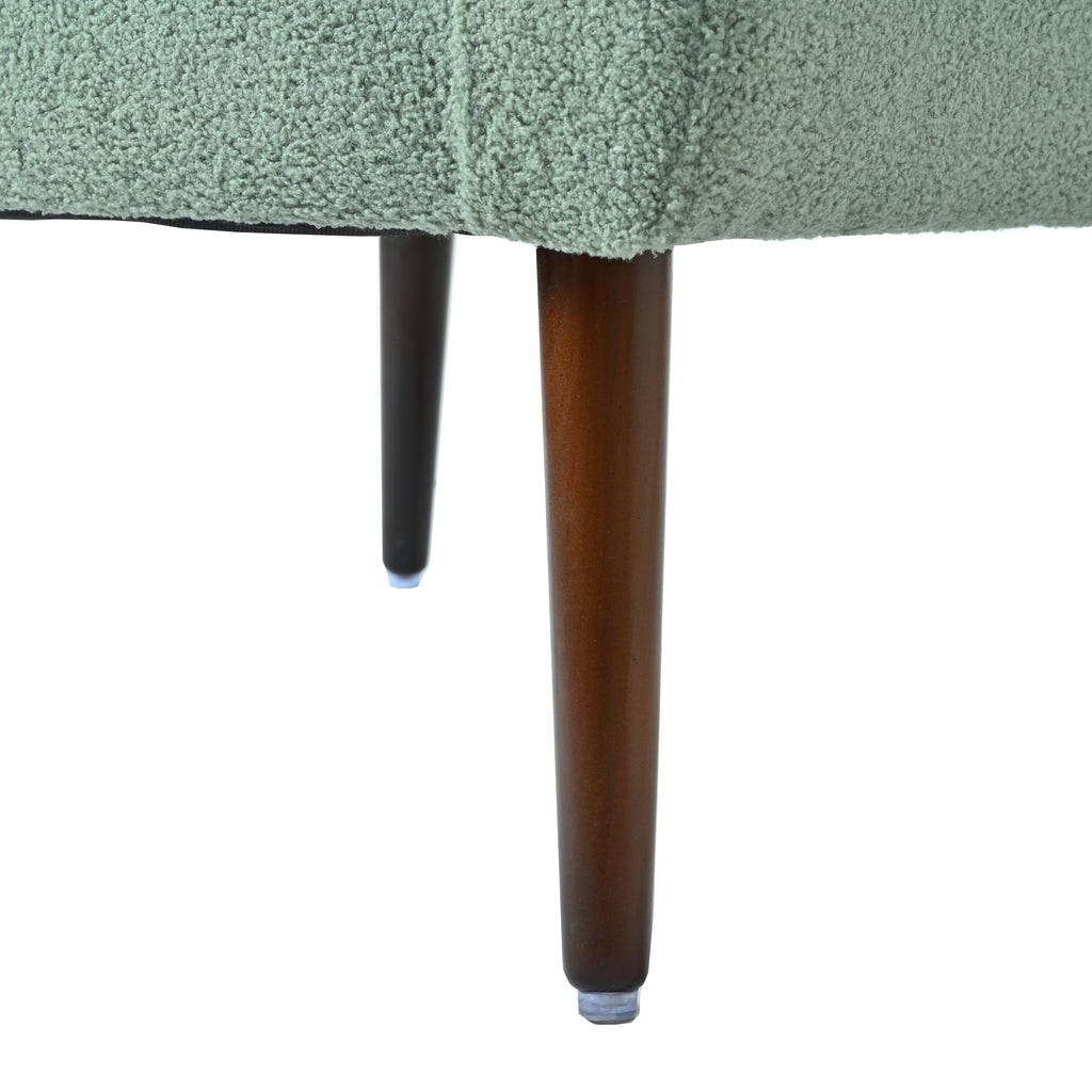 Modern Accent Chair,Teddy Fabric Living Room Chairs Comfy Reading Chair,Mid Century Accent Chair, Lounge Arm Chairs Armchair for Living Room Bedroom (Light Green) - Grand Goldman Shop