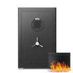 2.0 Cu Ft Home Safe with Fireproof Document Bag, Heavy-Duty Steel Security Safe, Digital Keypad, 3 Unlocking Methods, Dual Alarm & Silent Mode, 2 Adjustable Shelves for Home Office Hotel