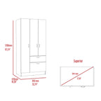 Primavera Armoire, Double Door Cabinets, One Drawer, Metal Rod, Five Shelves -Black / White - Grand Goldman Shop
