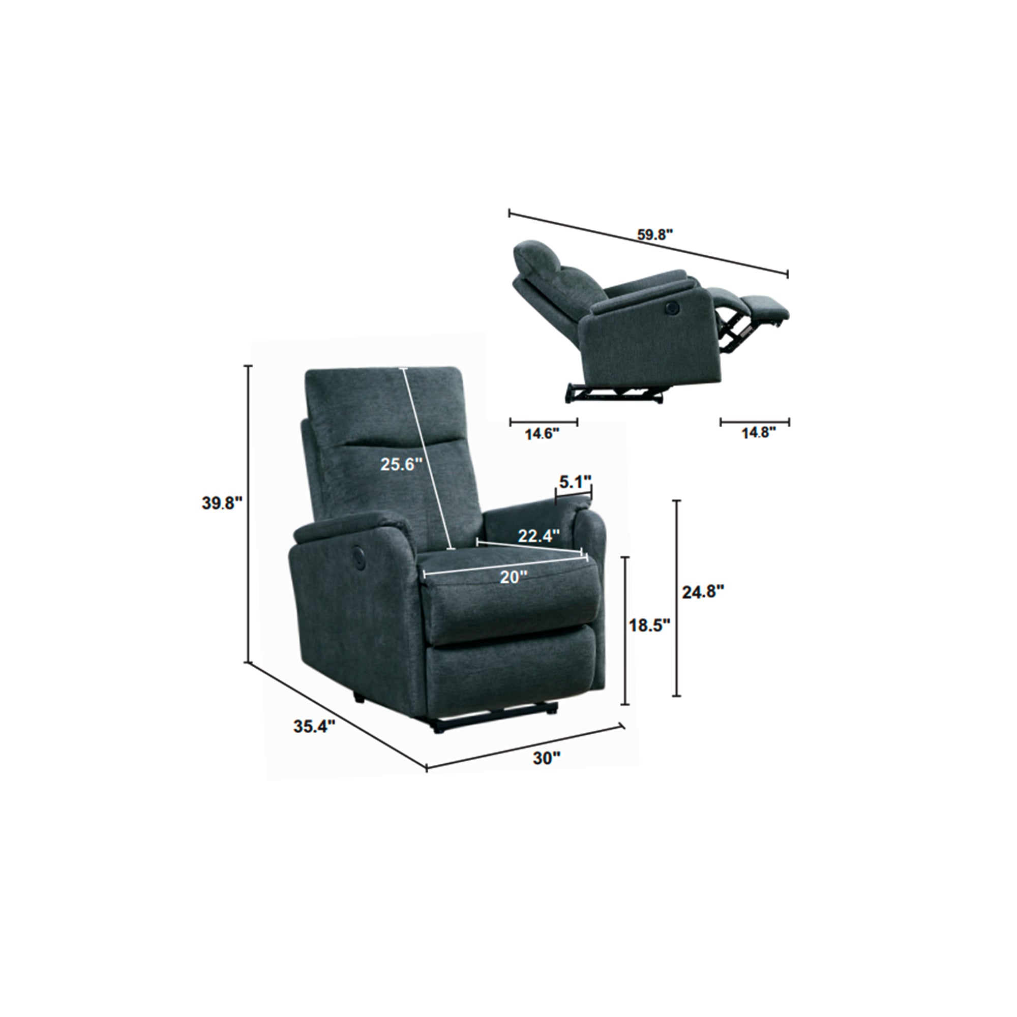 Hot selling For 10 Years ,Recliner Chair With Power function easy control big stocks ,  Recliner Single Chair For Living Room , Bed Room - Grand Goldman Shop