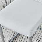 Modern Dining Chairs with Faux Leather Padded Seat and Metal Legs in White, Set of 4 - Grand Goldman Shop