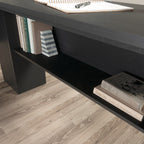 Traditional L-Shaped Desk with File Drawer, Black finish | Premium Home Decor - Grand Goldman