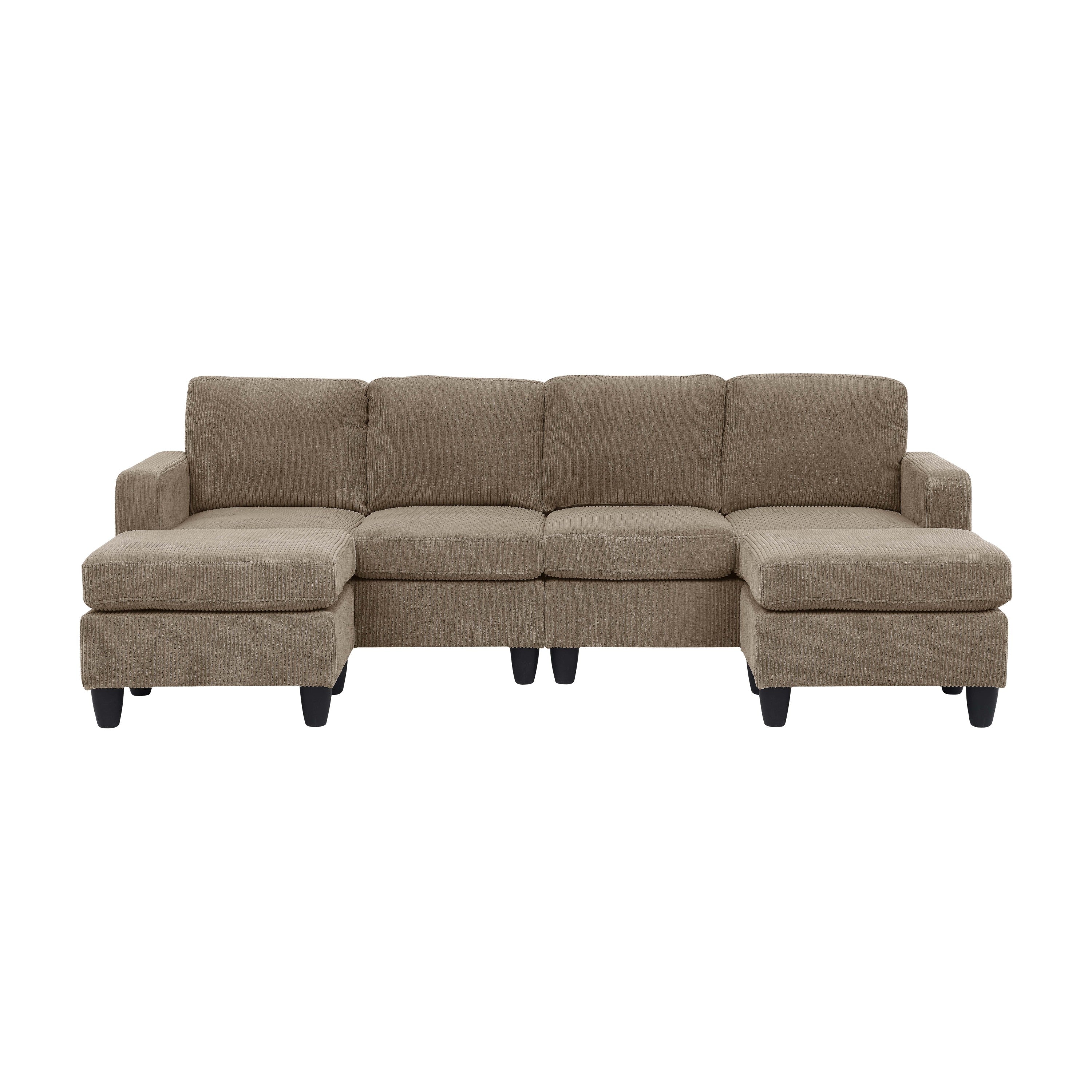 Savannah Modular Corduroy Sectional Sofa with Ottoman - Grand Goldman Shop