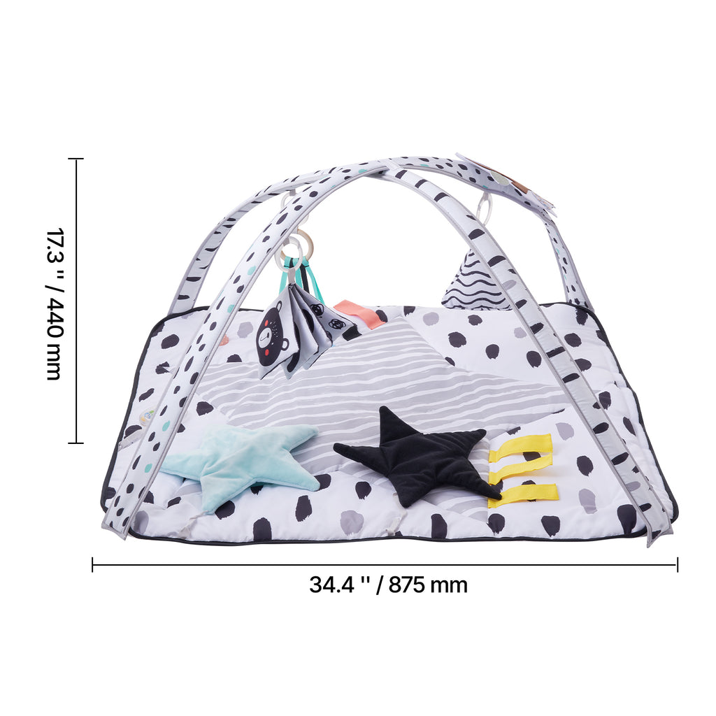 Baby Play Gym Mat Tummy Time Activity Mat with 6 Sensory Toys 34.4' x 34.4' - Grand Goldman